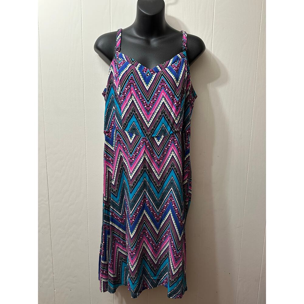 Torrid Size 2 Purple Multi Color Boho Aztec Hippie Midi Dress Adjustable Straps
